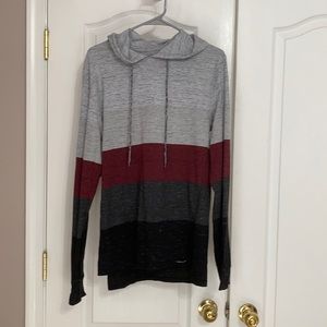 Long sleeve cotton hooded shirt